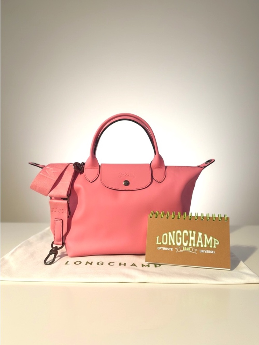 Longchamp Le Pliage Xtra S Top Handle Bag Pink Leather NWOT / EUC 1512 987 018